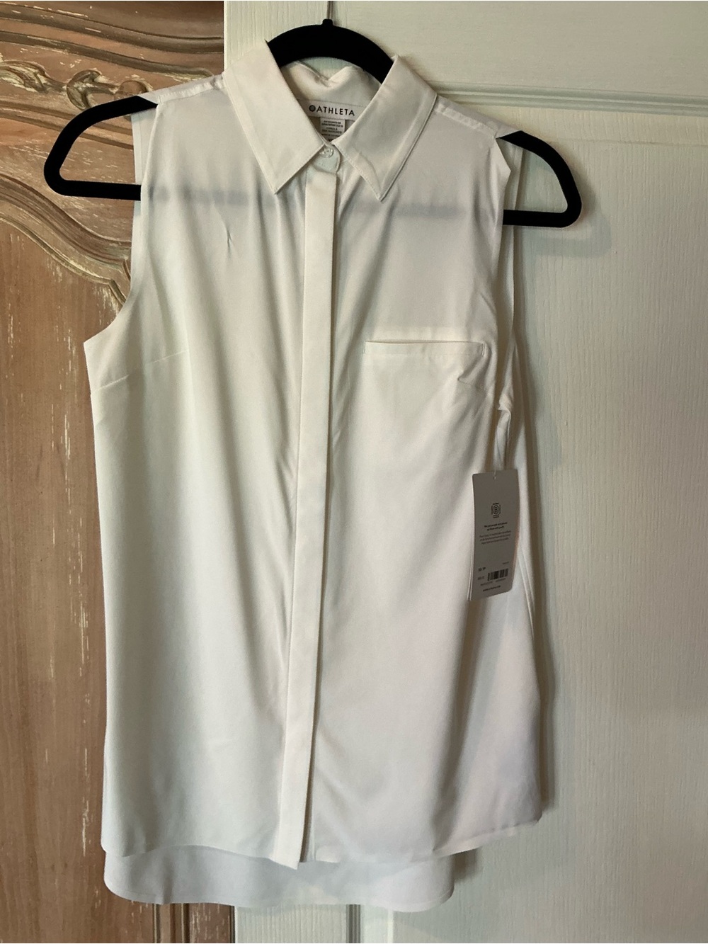 ‼️NWT Athleta Urbanite II Tank Button-Front White Blouse
